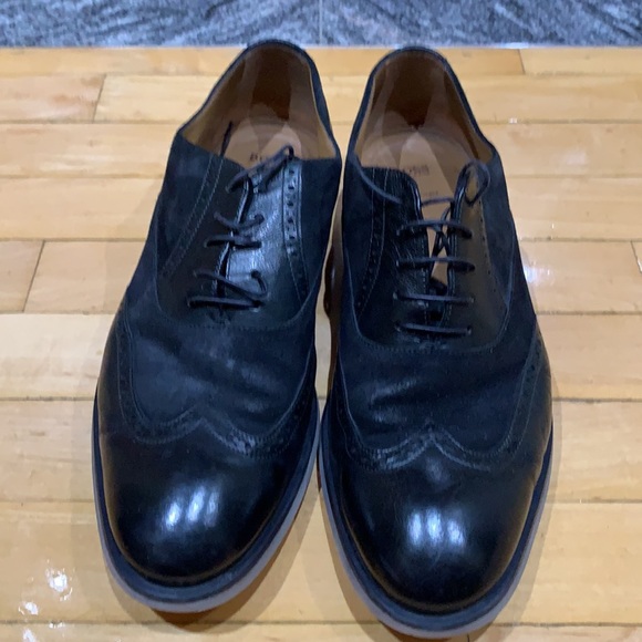 MENS HUGO BOSS SUEDE NAVY BLUE SIZE 10 - Picture 3 of 8